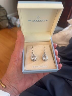 Clear Teardrop Crystal Drop Earrings